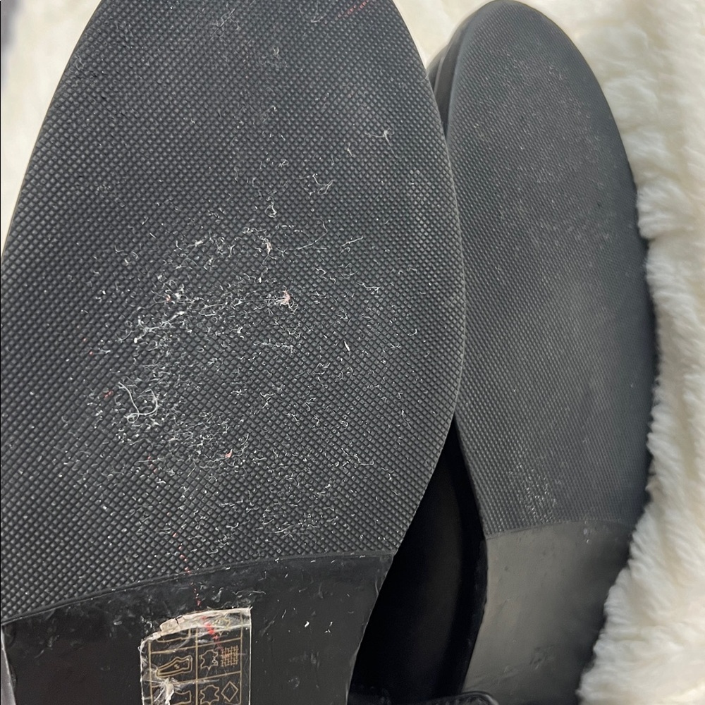 Tory Burch Black Leather Riding Boots Logo Medallion Knee High Size 7.5 - Picture 12 of 14